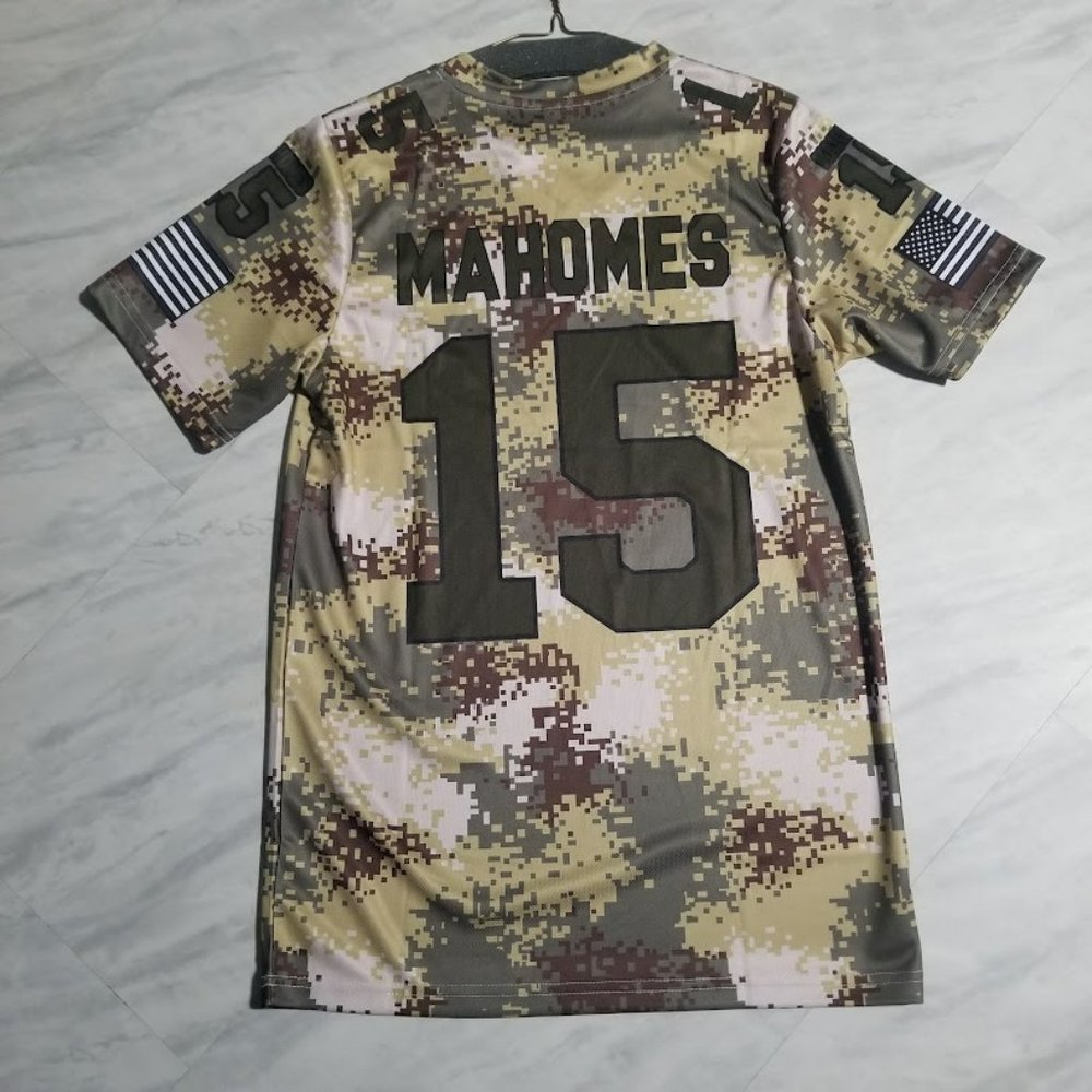 PATRICK MAHOMES 15 - KANSAS CITY CHIEFS CAMO PRINTED FOOTBALL JERSEY
